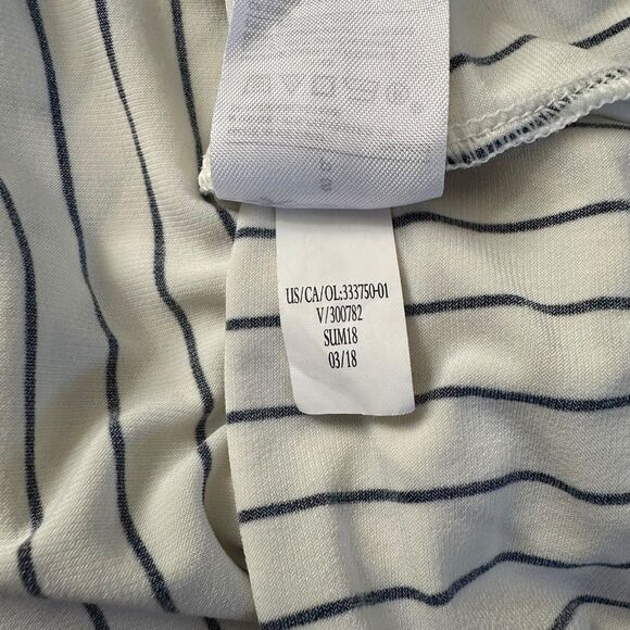 Banana Republic White Black Stripe Off Shoulder Button Up Top Size Small - Picture 7 of 7